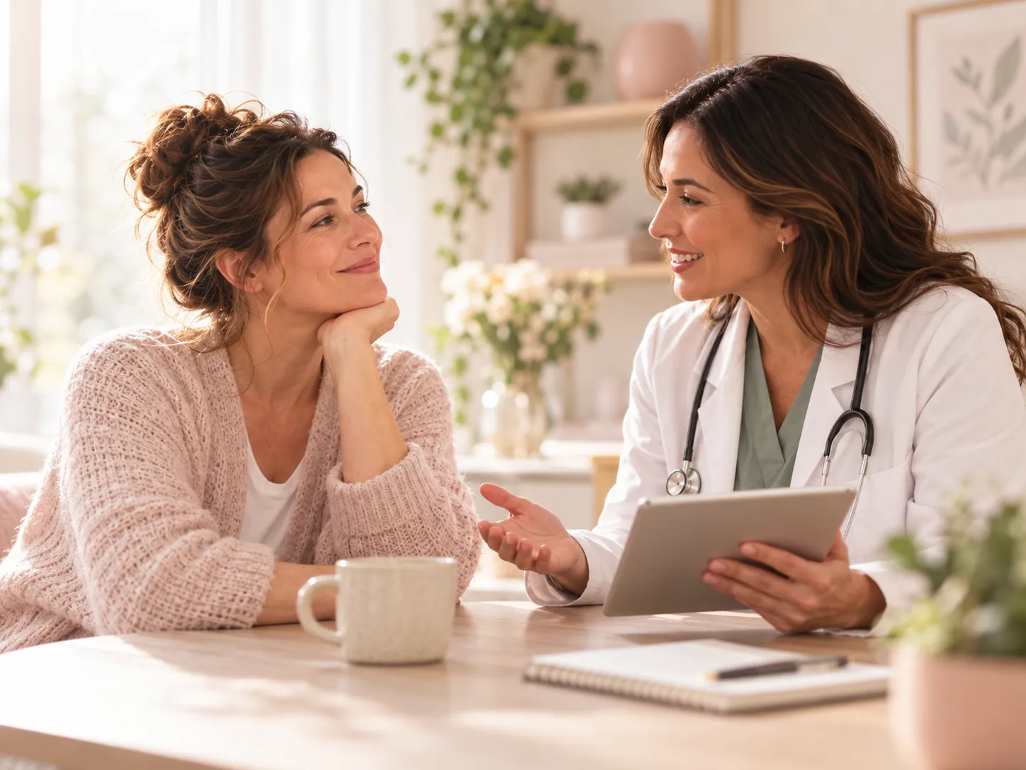 A supportive conversation between a patient and a healthcare professional